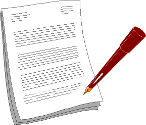 Drawing of notebook and pen